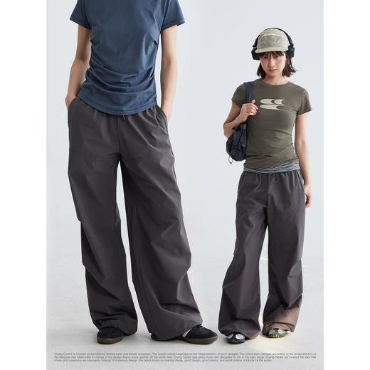 CryingCenter 挺括橡筋腰宽松降落伞裤 裤脚可收 哭喊中心 商品图4