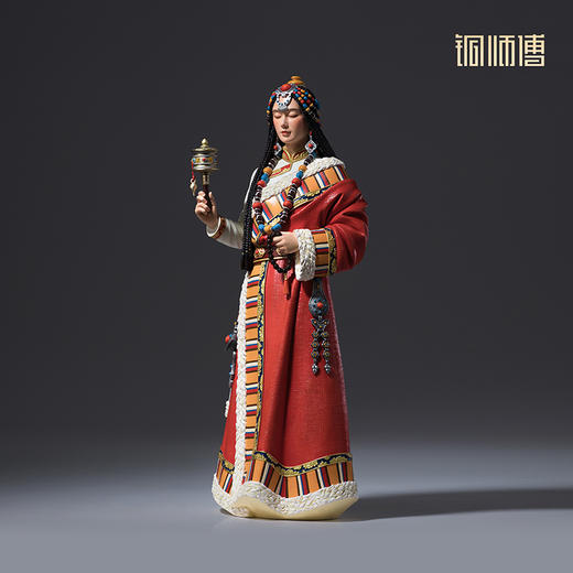 铜师傅《藏族姑娘》民族风少女限量铜摆件 客厅家居装饰工艺品 商品图2