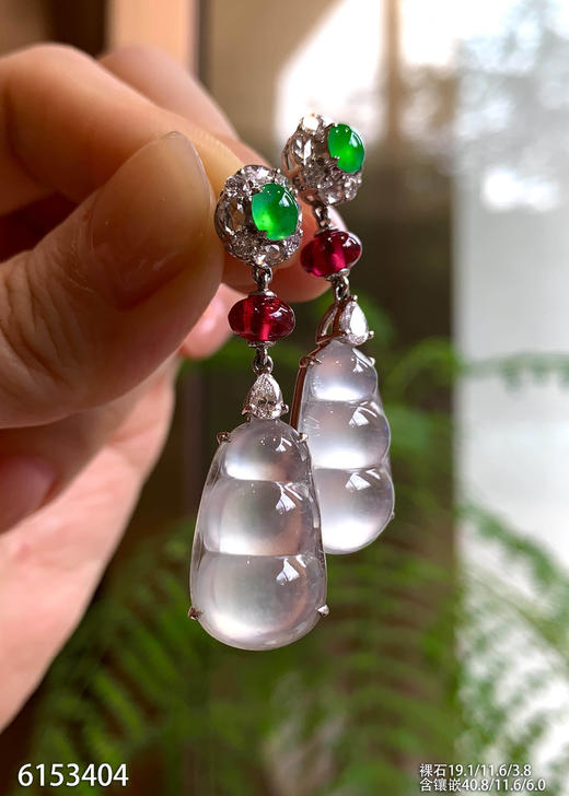 玻璃种富贵豆耳坠  96999【6153404】 商品图1