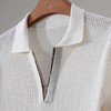 西子/轻简POLO翻领V领坑条短袖细闪短袖针织polo衫/MSYF0710 商品缩略图2