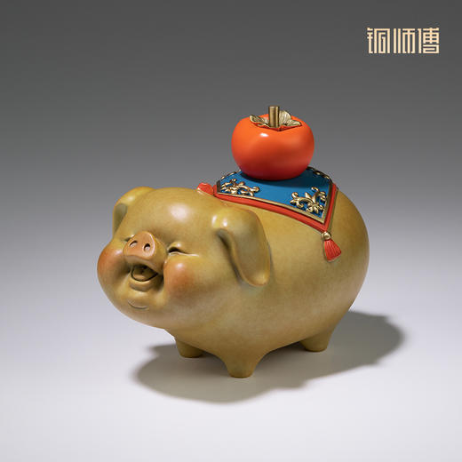 铜师傅《诸事大吉》送女友礼物桌面玄关柜家居装饰品铜猪摆件 商品图3