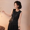 西子/琢玉27姆米桑蚕丝非遗香云纱新中式立裁收腰马甲/MJTJ1210 商品缩略图3