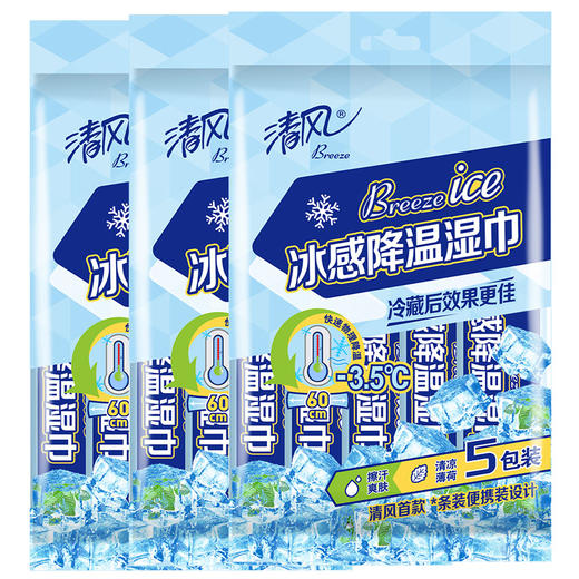 【官方自营】清风运动降温湿巾5包/提*3提冰感清凉湿巾 商品图7
