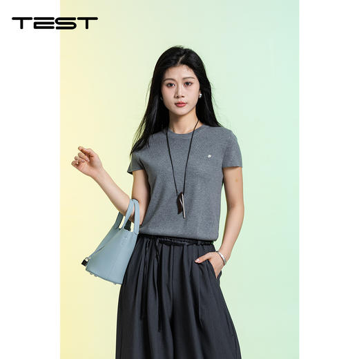 夏上新松弛高级氛围感短袖阔腿裤遮肉显瘦休闲通勤气质两件套套装4262037 商品图1