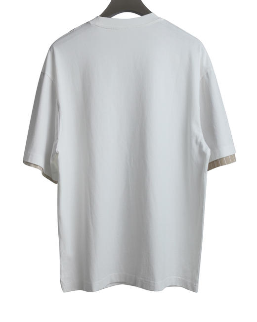 男款厚棉条纹双层袖短袖T恤ba 商品图1