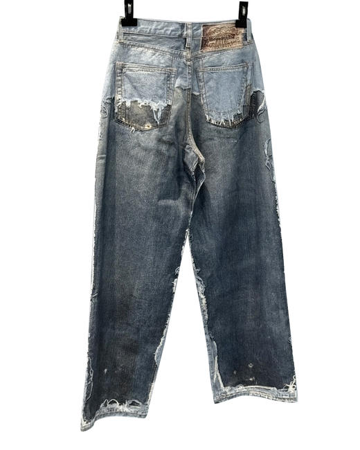 女款3D印花直筒牛仔裤长裤la001 商品图1