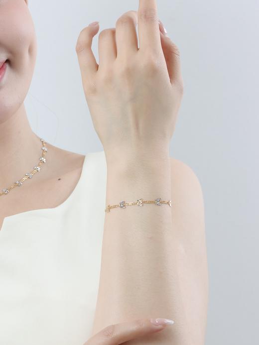 【挚友限定】双蝶 18k 双色金套装  日式锤纹金工艺锻造 立体蝴蝶 灵动闪耀 双面金佩戴随心 商品图3