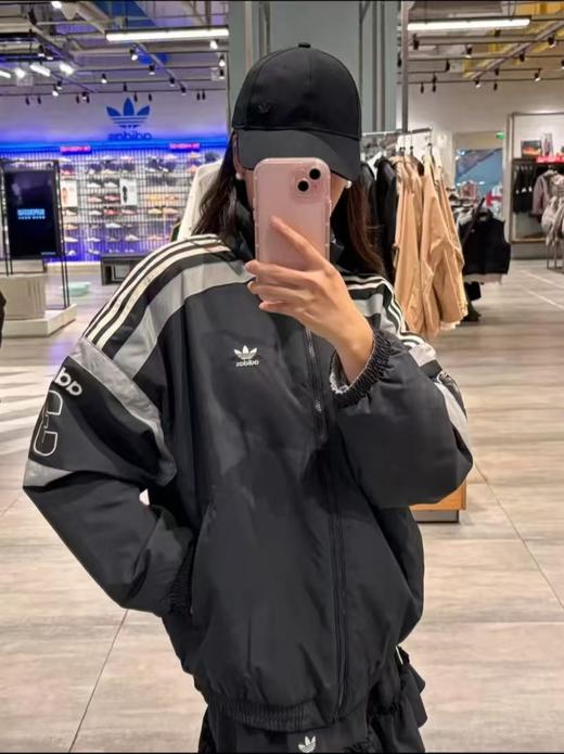 啊迪达斯春秋款三叶草JACKET男女同款运动双面穿立领风衣夹克 商品图0