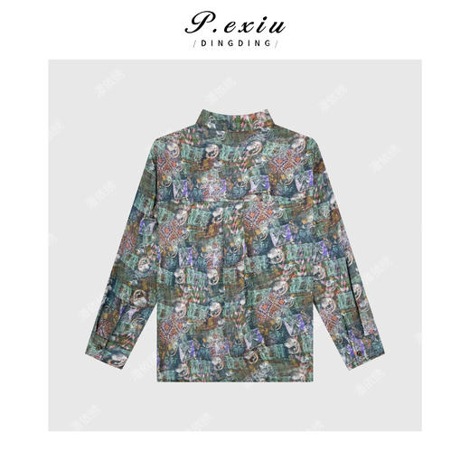 PanYiXiu/潘依绣【普罗旺斯】苎麻天丝度假风印花长袖衬衫W-62812-1 商品图2