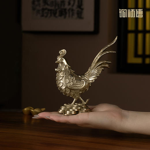 铜师傅《多宝母鸡》《多宝公鸡》生肖鸡铜摆件 新居乔迁开业礼物 商品图7