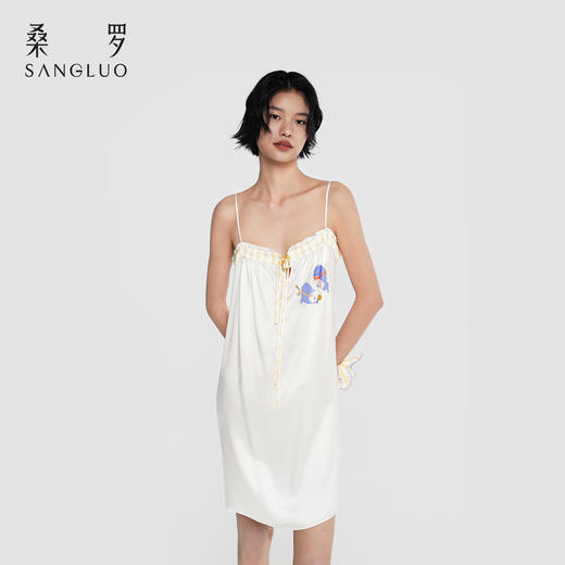 微笑豚豚』桑罗真丝吊带裙100%桑蚕丝女夏真丝睡裙可外穿2026新款 商品图1
