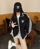 春秋新款刺绣三叶草外套男女同款运动潮流三条杠情侣宽松上衣立领外套 商品缩略图0