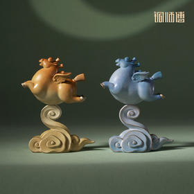 铜师傅《马上飞黄腾达》《马上青云直上》客厅铜马摆件 新年礼物