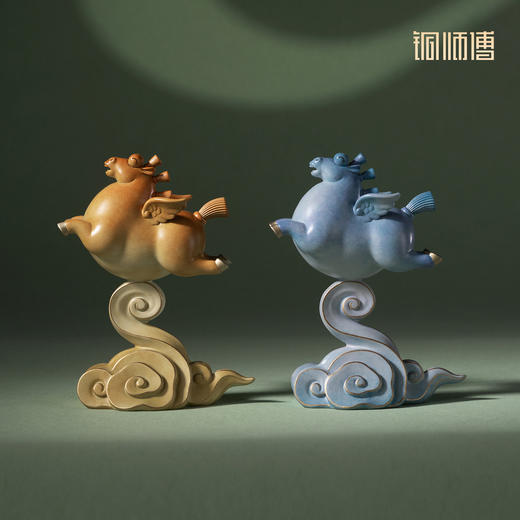 铜师傅《马上飞黄腾达》《马上青云直上》客厅铜马摆件 新年礼物 商品图0