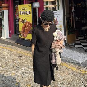 PanYiXiu/潘依绣【诠释优雅】极简美学纹理感圆领无袖背心连衣裙M9084