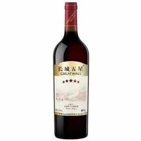 2020年2021年长城五星赤霞珠干红葡萄酒1L装，酒精度13.5度，整箱1L*4瓶木箱包装。