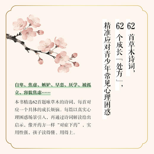 草木解忧   青少年心理成长诗词读本  62*草木诗词 62个心灵* 迷茫的青少年从诗词中恢复心力 商品图4