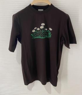 中性款logo碎花短袖T恤zo007