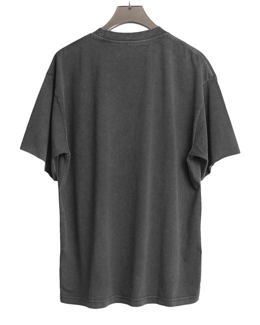 男款宽松落肩刺绣水洗短袖T恤hu002 商品图1