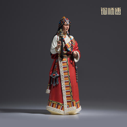 铜师傅《藏族姑娘》民族风少女限量铜摆件 客厅家居装饰工艺品 商品图3