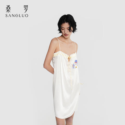 微笑豚豚』桑罗真丝吊带裙100%桑蚕丝女夏真丝睡裙可外穿2026新款 商品图3