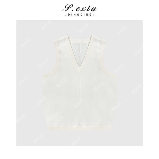 PanYiXiu/潘依绣【柔韧之间】羊毛柔软细腻高支V领无袖针织背心ZZ0920 商品图1