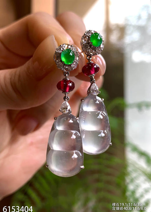 玻璃种富贵豆耳坠  96999【6153404】 商品图2