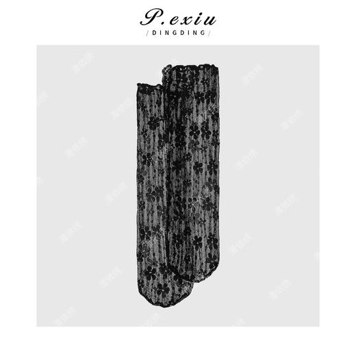 PanYiXiu/潘依绣薄款蕾丝刺绣镂空简约百搭中筒袜 CF8491 商品图2