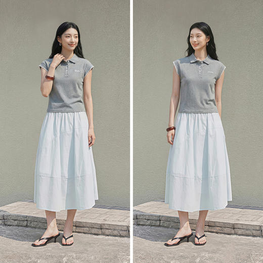 商场同款|森马POLO衫女夏季刺绣无袖抽绳2026新款小个子简约衣服 商品图4