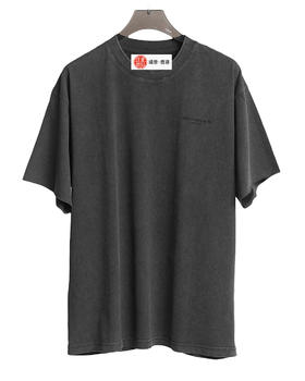 男款宽松落肩刺绣水洗短袖T恤hu002