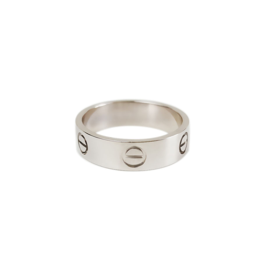 【95新】Cartier卡地亚LOVE系列B4084757白金宽版无钻LOVE戒指57号中性款080426NJS25