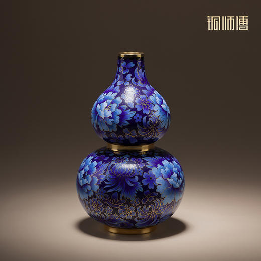 铜师傅《牡丹福禄(景泰蓝)》客厅紫铜葫芦摆件 家居装饰工艺礼品 商品图3
