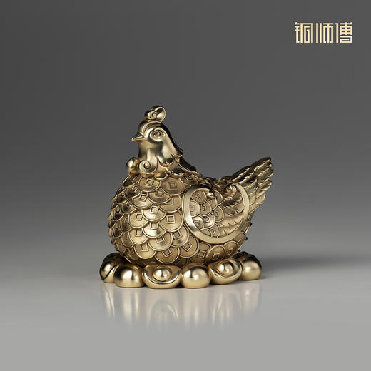 铜师傅《多宝母鸡》《多宝公鸡》生肖鸡铜摆件 新居乔迁开业礼物 商品图1