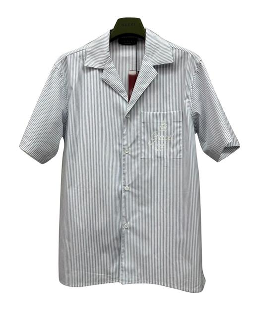 男款印花条纹短袖衬衫 可配套装la012 商品图0