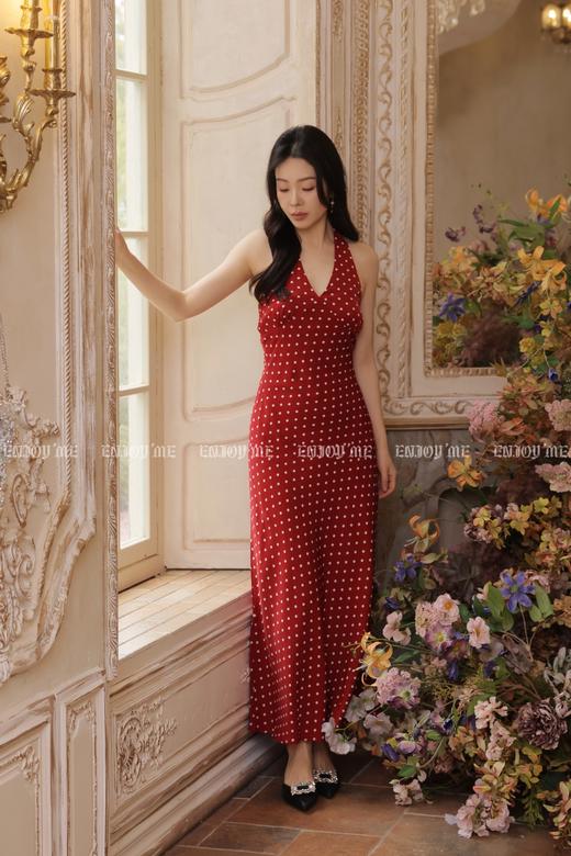 【门店同款】ENJOY夏季酒心波点挂脖长裙 171045617 商品图4