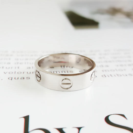 【95新】Cartier卡地亚LOVE系列B4084757白金宽版无钻LOVE戒指57号中性款080426NJS25 商品图3