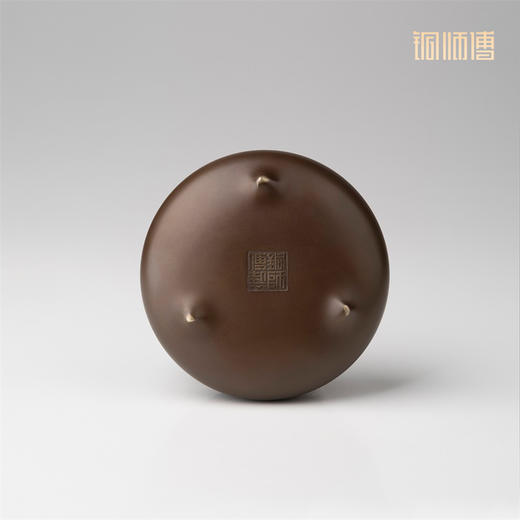 铜师傅 铜香炉 《三足扁圆炉》 客厅桌面办公桌家用室内装饰品 商品图3
