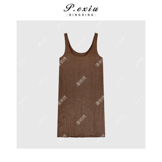 PanYiXiu/潘依绣天丝纹理感极简松弛U领吊带连衣裙 WH00353 商品图1
