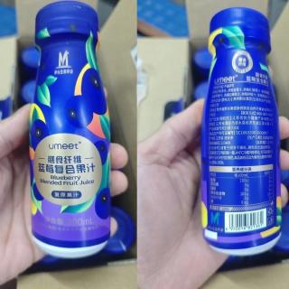 2025年12月新款悠蜜膳食纤维蓝莓复合果汁，每箱200ml*10瓶 商品图1