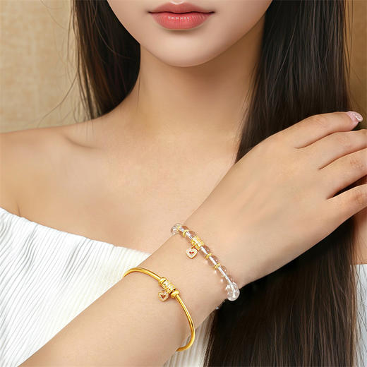 【新品首发】18k金爱心水晶手串手链 金珠爱心女士礼物MEMORA诗普琳KB228901、KP226001（线上专供） 商品图2