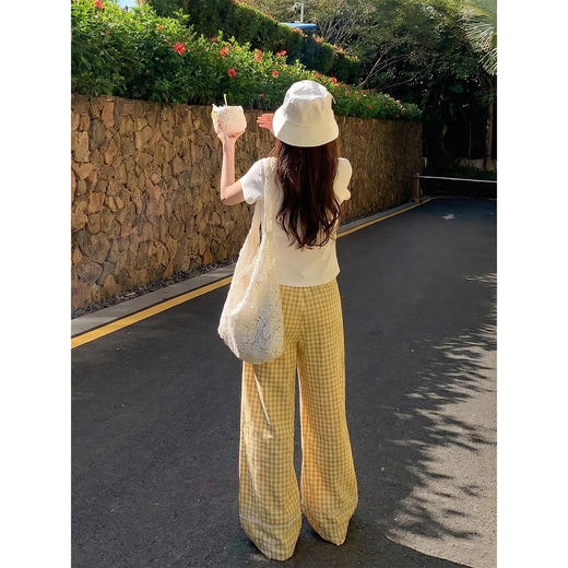 <曾小咸推荐>4.21现货秒杀 ！微信超特价！多巴胺撞色格子抽绳休闲裤 日常209.99 立减120 秒杀89.99！！ 商品图4