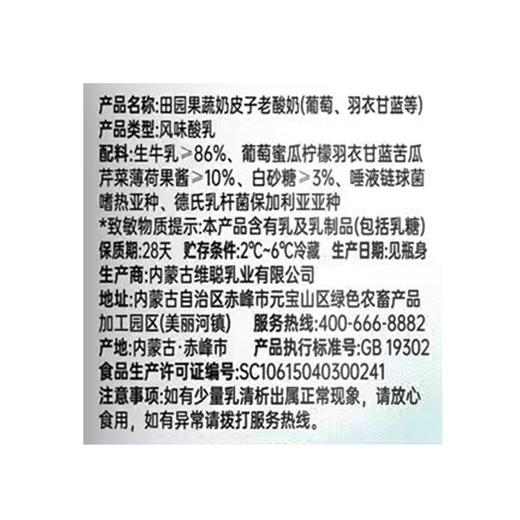 赛汗苏400g田园果蔬奶皮子老酸奶 商品图2