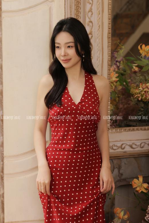 【门店同款】ENJOY夏季酒心波点挂脖长裙 171045617 商品图3