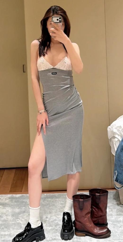 女款蕾丝拼接吊带连衣裙hu017 商品图3