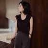 西子/紫苏莱赛尔亚麻荡领无袖百搭吊带背心/DDYF0673 商品缩略图0