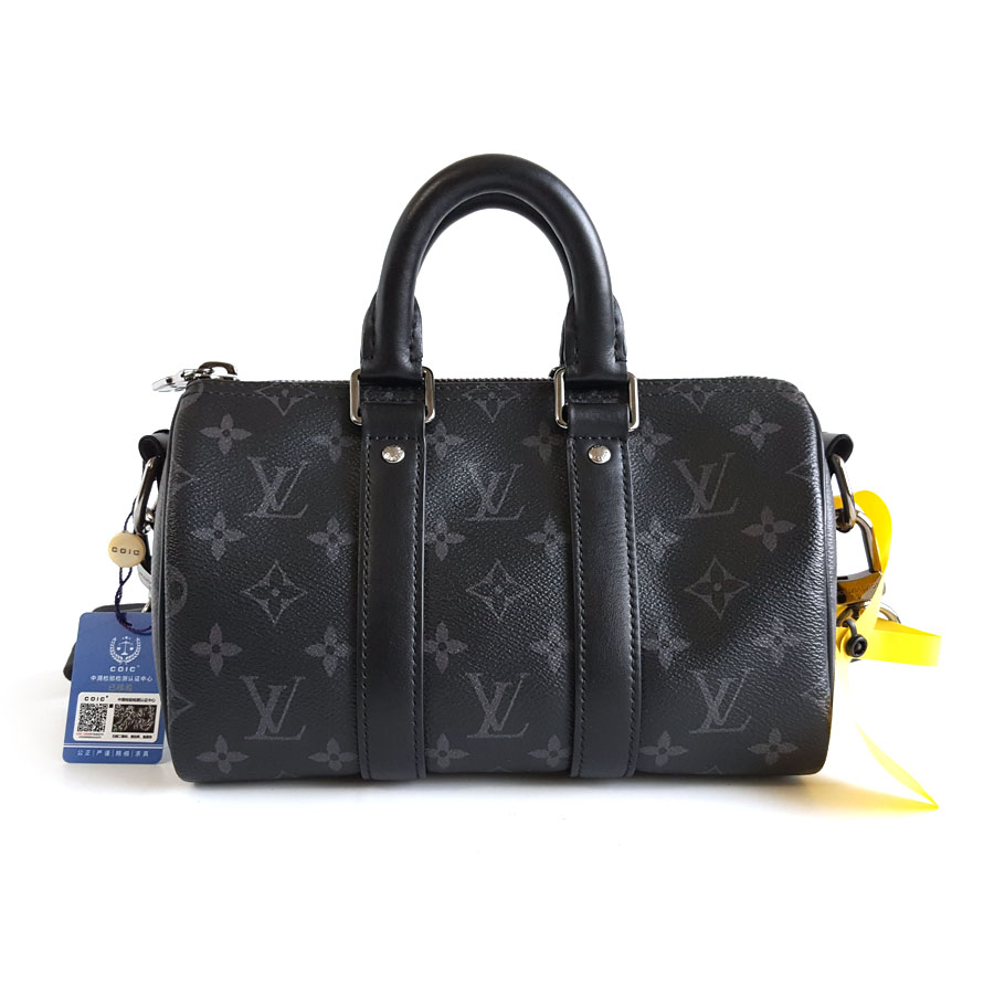 【95新】LV路易威登M46271黑武士黑老花keepall 25手提单肩包中性款100426HS31