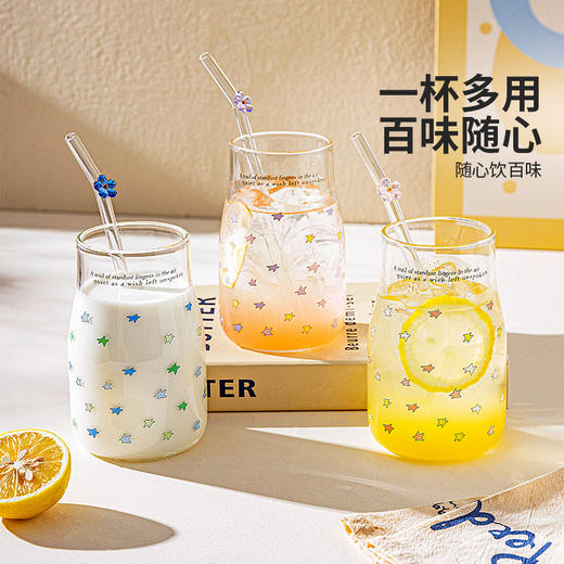 摩登主妇高硼硅玻璃杯牛奶杯家用水杯大容量果汁杯咖啡杯吸管杯子 商品图0