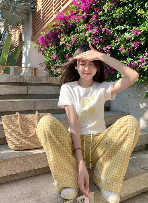 <曾小咸推荐>4.21现货秒杀 ！微信超特价！多巴胺撞色格子抽绳休闲裤 日常209.99 立减120 秒杀89.99！！ 商品图6