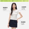 「棉的美学」夏季约会穿搭收腰短袖女韩版休闲百搭圆领上衣设计感 商品缩略图3