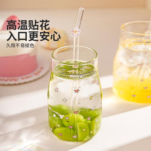 摩登主妇高硼硅玻璃杯牛奶杯家用水杯大容量果汁杯咖啡杯吸管杯子 商品图4